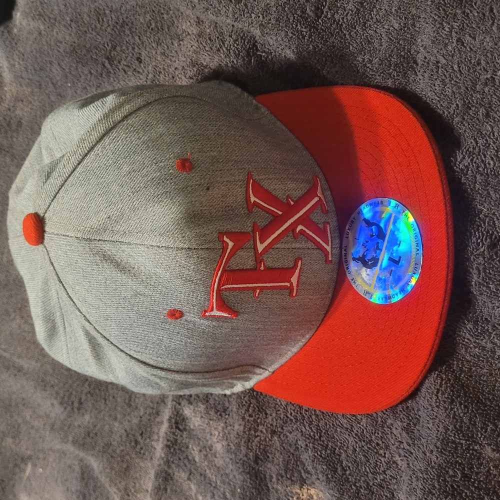 Gray and Red TX Cap